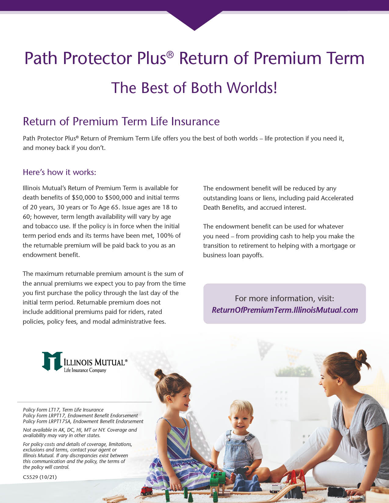 return of premium term life insurance flyer thumbnail