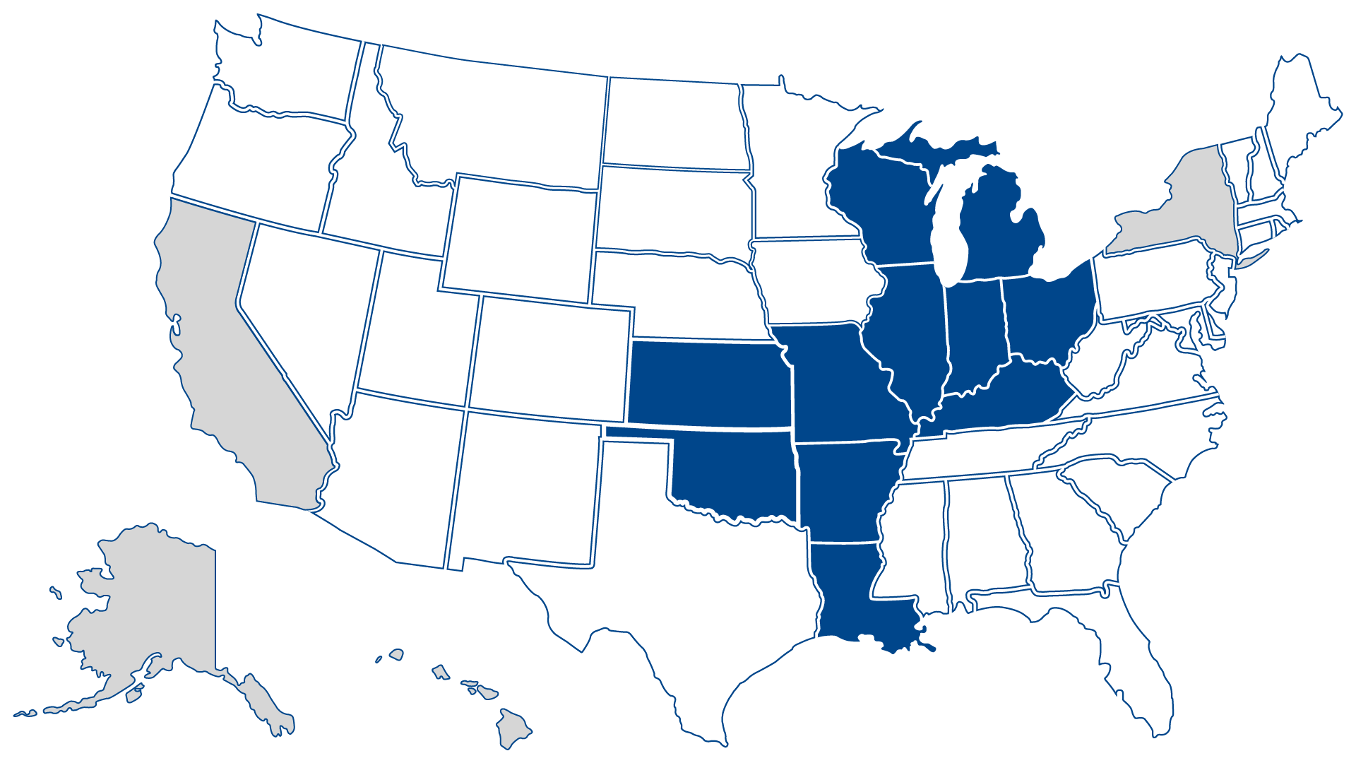 blue graphic of the United States Central region