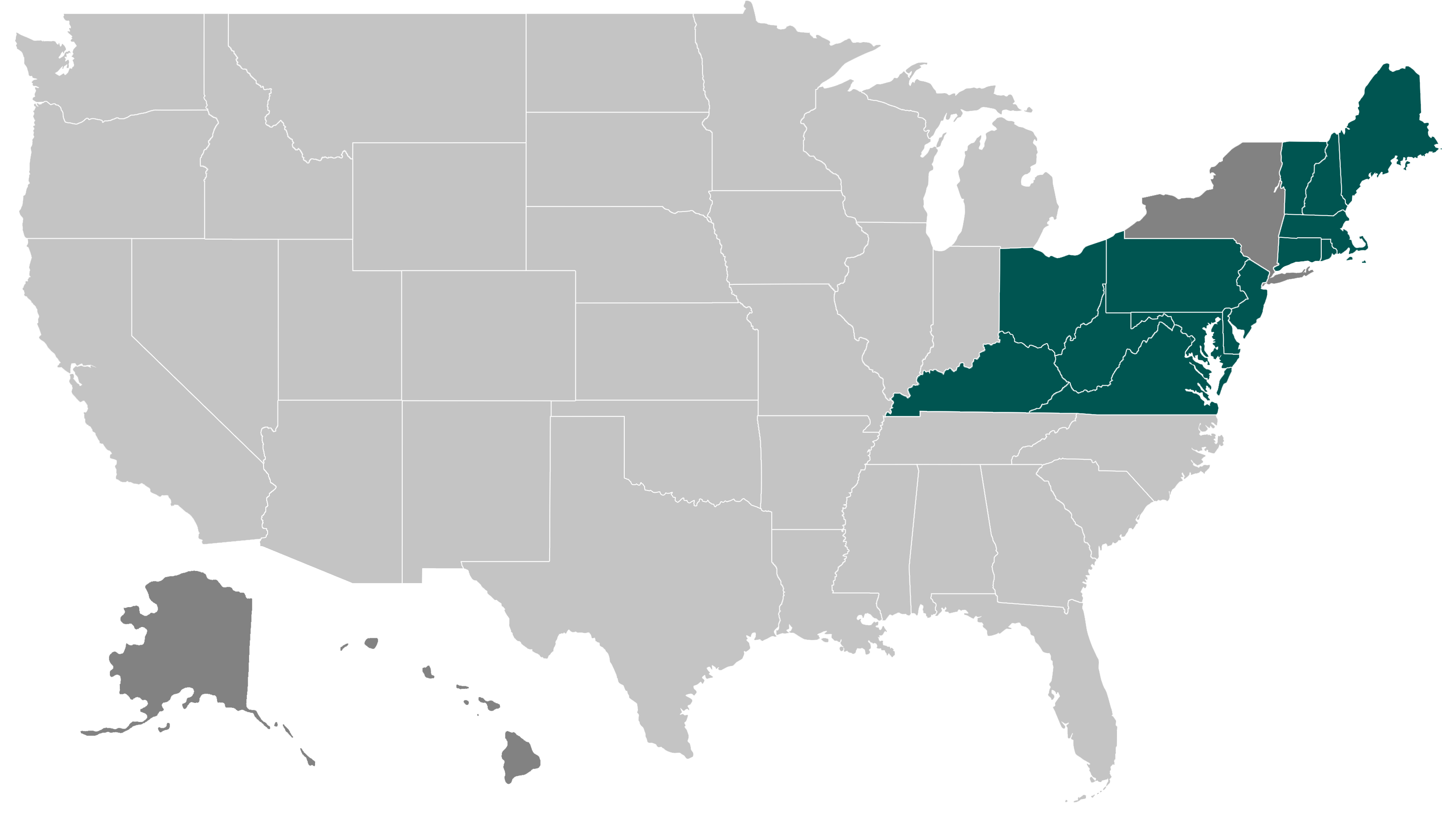 graphic of the Northeast region