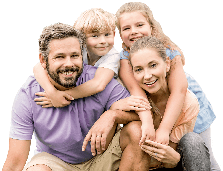 Happy family smiling